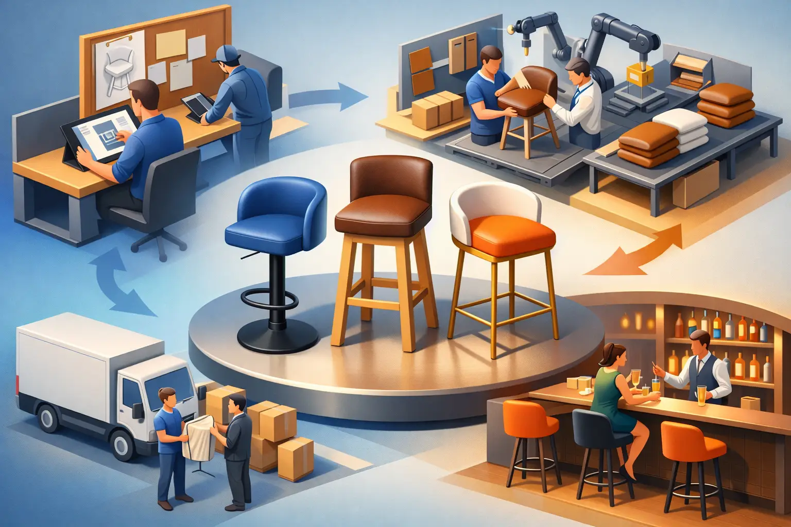 How a Custom Bar Chair Manufacturer Adds Value